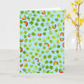 Waterverf Shamrocks & Rainbows Irish St Patty's Kaart (Gele Bloem)