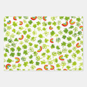 Waterverf Shamrocks & Rainbows St Patricks Day Inpakpapier Vel (Voorkant)