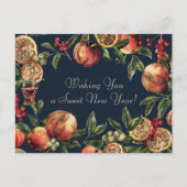 Waterverf Shana Tova - blauw & geel Briefkaart (Voorkant)