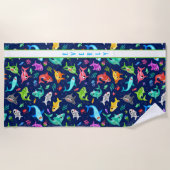 Waterverf Shark Family Schattig Aangepast Strandlaken (Voorkant)