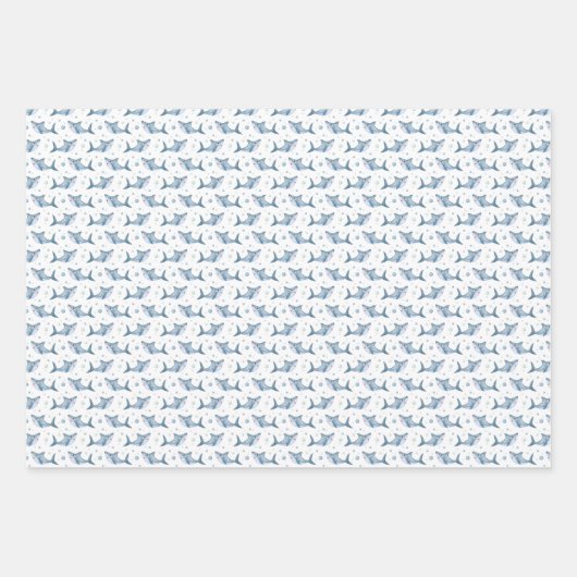 Waterverf Shark Gift Wrapping Paper Variety Pack (Voorkant)