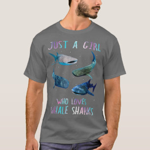 Waterverf Shark Ocean is gewoon een meisje dat van T-shirt