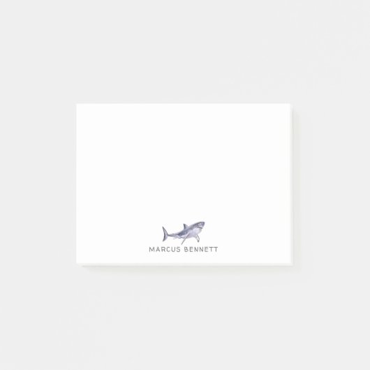 Waterverf Shark Personalized Post It Notes (Voorkant)
