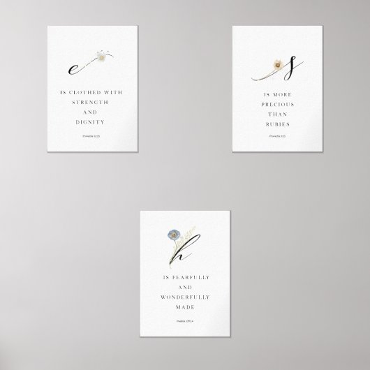 waterverf SHE kinderkamer bijbel vers poster Muurkunst Sets (Voorkant)