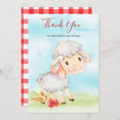 Waterverf Sheep Boerderij Hartelijk dank Bedankkaart (Voorkant / Achterkant)