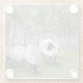 Waterverf Sheep Glazen Onderzetter (Achterkant)