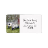 Waterverf Sheep Return-adres Etiket (Voorkant)