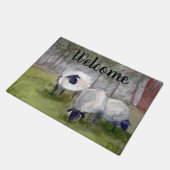 Waterverf Sheep Welkom Deurmat (Schuin)