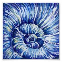 Waterverf Shell foto afdrukken