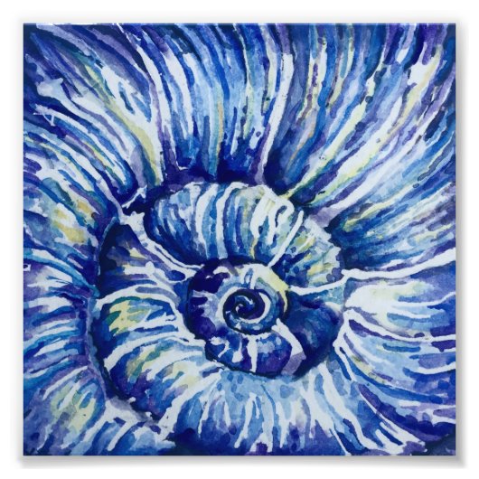 Waterverf Shell foto afdrukken (Voorkant)