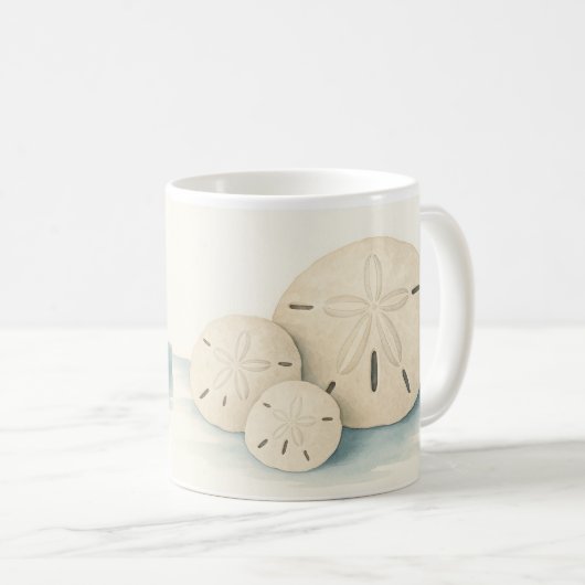 Waterverf Shell Mok – Kalme Kuststijl (Voorkant rechts)