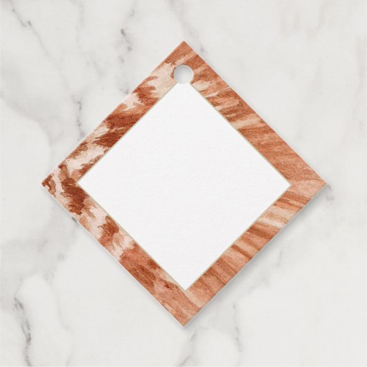 Waterverf Shell Print Border Gift Label (Voorkant)