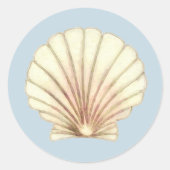 Waterverf Shell Ronde Sticker (Voorkant)