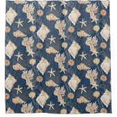 Waterverf Shell van de zeemacht van de zeemacht va Douchegordijn (Voorkant)