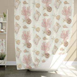 Waterverf Shell van het strand Ocean Coral Starfis Douchegordijn