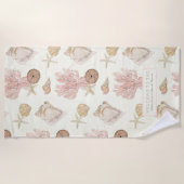 Waterverf Shell van Nautical Coral Starfish Zee Strandlaken (Voorkant)