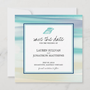 Waterverf Shell Wedding Save the Date