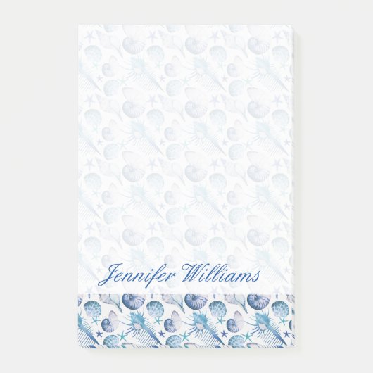 Waterverf Shells | Jouw namen toevoegen Post-it® Notes (Voorkant)
