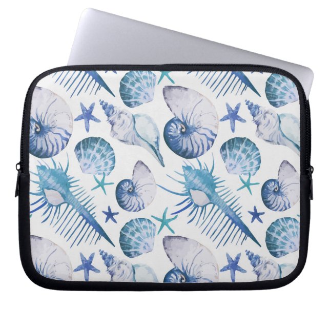 Waterverf Shells Laptop Sleeve (Voorkant)