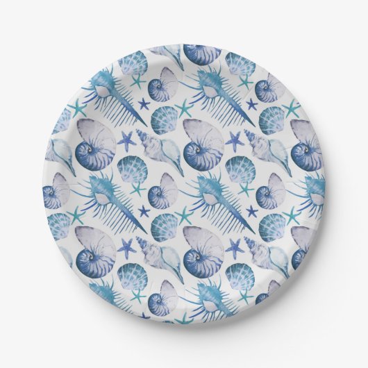 Waterverf Shells Papieren Bordje (Voorkant)