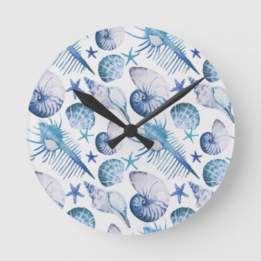 Waterverf Shells Ronde Klok (Voorkant)