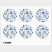 Waterverf Shells Ronde Sticker (Vel)