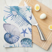 Waterverf Shells Theedoek (Quarter Fold)