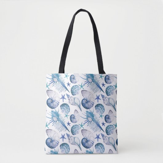Waterverf Shells Tote Bag (Voorkant)