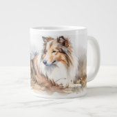 Waterverf Sheltie Grote Koffiekop (Voorkant rechts)