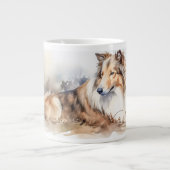Waterverf Sheltie Grote Koffiekop (Voorkant)