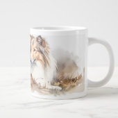 Waterverf Sheltie Grote Koffiekop (Rechts)