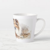 Waterverf Sheltie Latte Mok (Rechts)