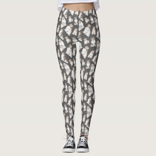 Waterverf Sheltie Leggings (Voorkant)