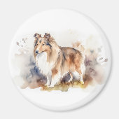 Waterverf Sheltie Magneet (Voorkant)