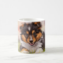 Waterverf Sheltie Puppy Koffiemok