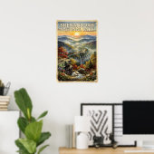 Waterverf Shenandoah National Park Retro Poster (Thuiskantoor)