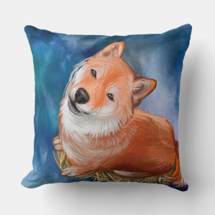 WATERVERF SHIBA INU HONDENGEZICHT KUSSEN