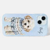 Waterverf Shih-Poo wintertrui Case-Mate iPhone Case (Achterkant (horizontaal))