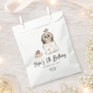 Waterverf Shih Tzu Dog Verjaardag Dank u Bedankzakje