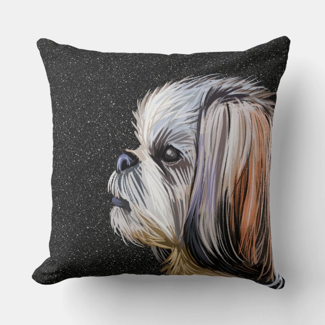 WATERVERF SHIH TZU HONDENGEZICHT KUSSEN (Voorkant)