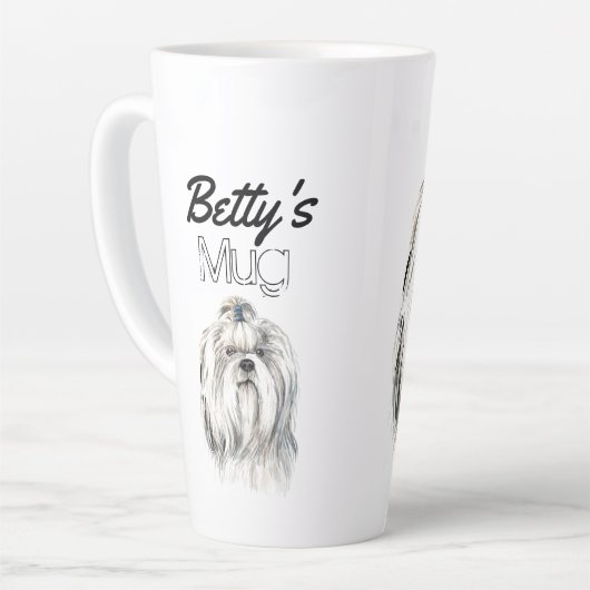 Waterverf Shih Tzu Latte Mok (Linkerhoek)