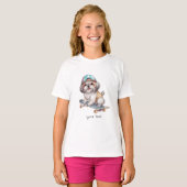 Waterverf Shih Tzu Meisje T-shirt (Voorkant volledig)
