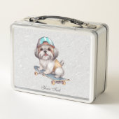Waterverf Shih Tzu Metal Lunch Box (Achterkant)
