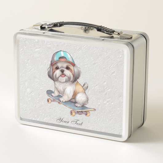 Waterverf Shih Tzu Metal Lunch Box (Achterkant)
