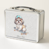 Waterverf Shih Tzu Metal Lunch Box (Voorkant)