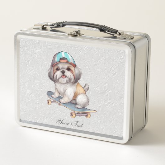 Waterverf Shih Tzu Metal Lunch Box (Voorkant)