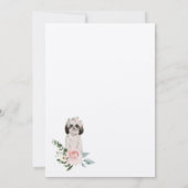Waterverf Shih Tzu Pet Bloemen Roze Rose Kaart (Achterkant)