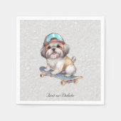 Waterverf Shih Tzu servetten (Voorkant)