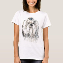 Waterverf Shih Tzu T-shirt