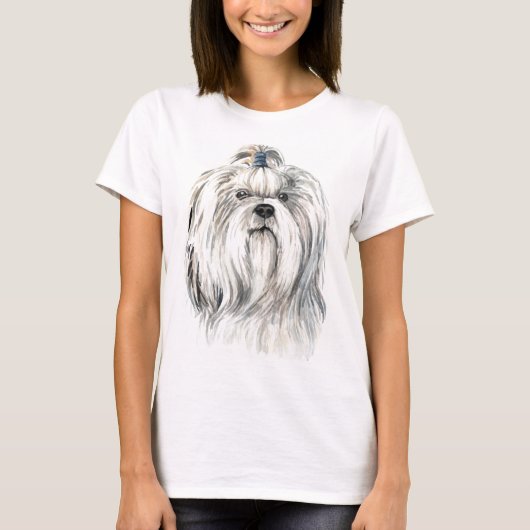 Waterverf Shih Tzu T-shirt (Voorkant)